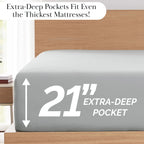 Pleated Microfiber Bed Sheet Set with 21-Inch Extra Deep Pockets for a Soft and Coordinated Bedroom — Steel Grey / Twin XL