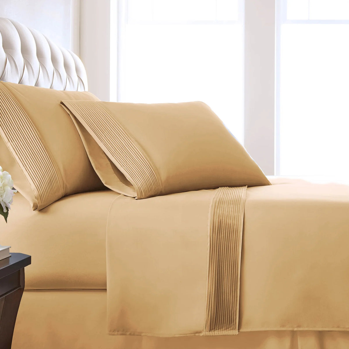 Pleated Microfiber B — Gold / Twin / Gold / Twin XL / Gold / Full / Gold / Queen / Gold / King / Gold / Split King / Gold / C