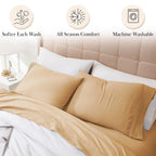 Pleated Microfiber Bed Sheet Set with 21-Inch Extra Deep Pockets for a Soft and Coordinated Bedroom