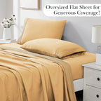 Pleated Microfiber Bed Sheet Set with 21-Inch Extra Deep Pockets for a Soft and Coordinated Bedroom