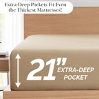 Pleated Microfiber Bed Sheet Set with 21-Inch Extra Deep Pockets for a Soft and Coordinated Bedroom