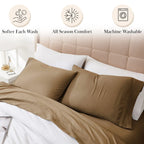 Pleated Microfiber Bed Sheet Set with 21-Inch Extra Deep Pockets for a Soft and Coordinated Bedroom