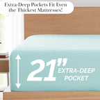 Pleated Microfiber Bed Sheet Set with 21-Inch Extra Deep Pockets for a Soft and Coordinated Bedroom