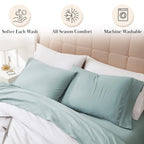 Pleated Microfiber Bed Sheet Set with 21-Inch Extra Deep Pockets for a Soft and Coordinated Bedroom
