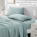 Pleated Microfiber Bed Sheet Set with 21-Inch Extra Deep Pockets for a Soft and Coordinated Bedroom