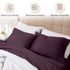 Pleated Microfiber Bed Sheet Set with 21-Inch Extra Deep Pockets for a Soft and Coordinated Bedroom