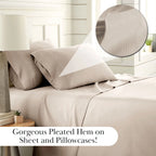 Pleated Microfiber Bed Sheet Set with 21-Inch Extra Deep Pockets for a Soft and Coordinated Bedroom