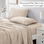 Pleated Microfiber Bed Sheet Set with 21-Inch Extra Deep Pockets for a Soft and Coordinated Bedroom