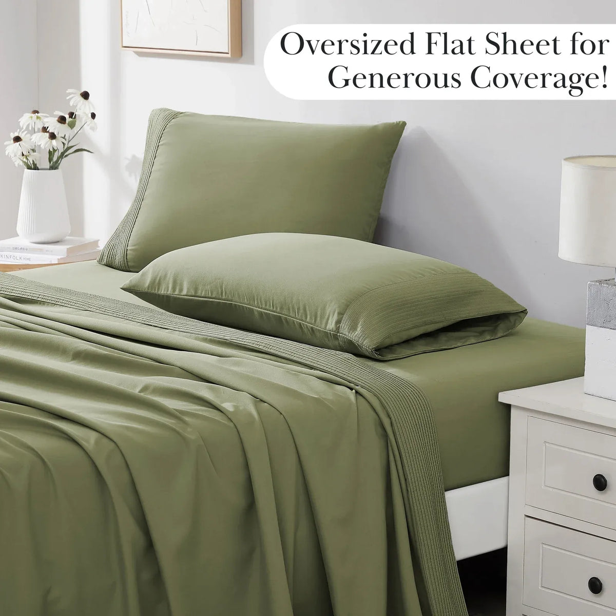 Pleated Microfiber Bed Sheet Set with 21-Inch Extra Deep Pockets for a Soft and Coordinated Bedroom