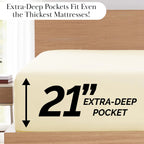 Pleated Microfiber Bed Sheet Set with 21-Inch Extra Deep Pockets for a Soft and Coordinated Bedroom