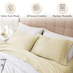 Pleated Microfiber Bed Sheet Set with 21-Inch Extra Deep Pockets for a Soft and Coordinated Bedroom