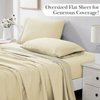 Pleated Microfiber Bed Sheet Set with 21-Inch Extra Deep Pockets for a Soft and Coordinated Bedroom