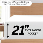 Pleated Microfiber Bed Sheet Set with 21-Inch Extra Deep Pockets for a Soft and Coordinated Bedroom