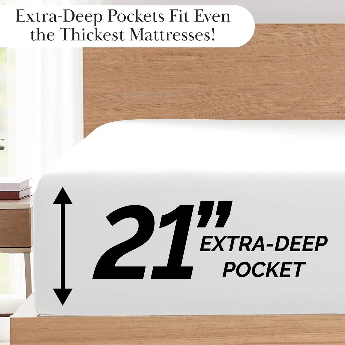 Pleated Microfiber Bed Sheet Set with 21-Inch Extra Deep Pockets for a Soft and Coordinated Bedroom