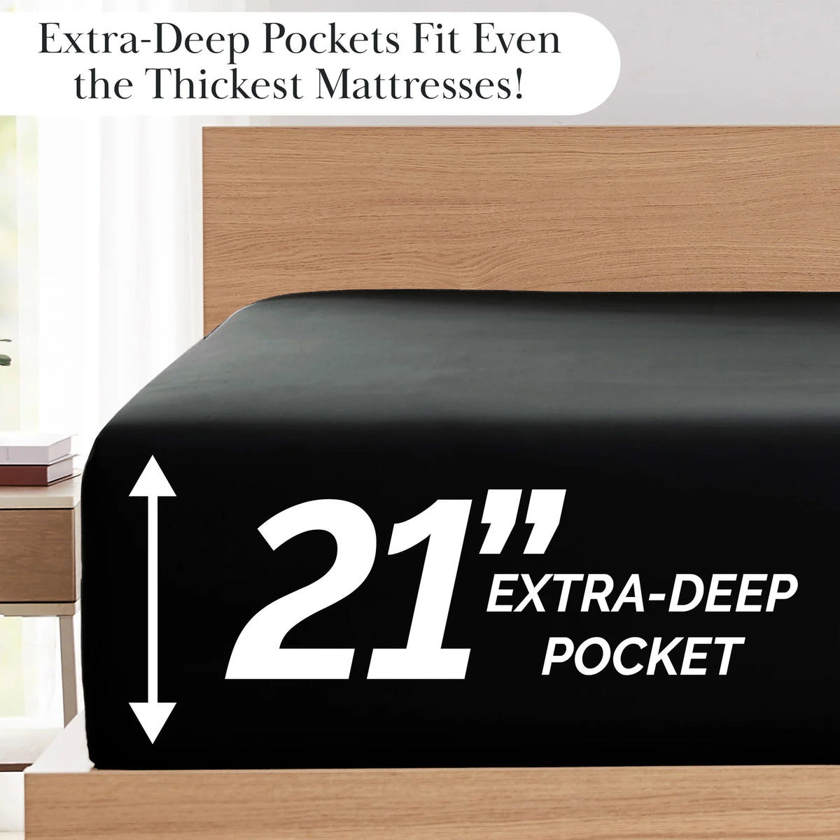 Pleated Microfiber Bed Sheet Set with 21-Inch Extra Deep Pockets for a Soft and Coordinated Bedroom