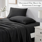 Pleated Microfiber Bed Sheet Set with 21-Inch Extra Deep Pockets for a Soft and Coordinated Bedroom