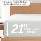 Pleated Microfiber Bed Sheet Set with 21-Inch Extra Deep Pockets for a Soft and Coordinated Bedroom — Light Grey / Queen