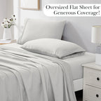 Pleated Microfiber Bed Sheet Set with 21-Inch Extra Deep Pockets for a Soft and Coordinated Bedroom