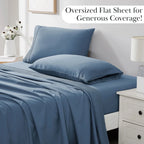 Pleated Microfiber Bed Sheet Set with 21-Inch Extra Deep Pockets for a Soft and Coordinated Bedroom