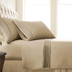 Pleated Microfiber Bed Sheet Set w — Sand / Twin / Sand / Twin XL / Sand / Queen / Sand / Split King / Sand / California King