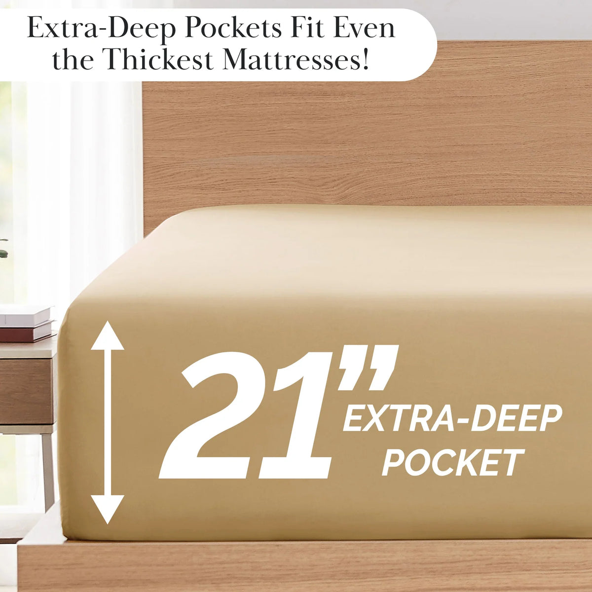 Pleated Microfiber Bed Sheet Set with 21-Inch Extra Deep Pockets for a Soft and Coordinated Bedroom