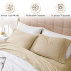 Pleated Microfiber Bed Sheet Set with 21-Inch Extra Deep Pockets for a Soft and Coordinated Bedroom