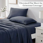 Pleated Microfiber Bed Sheet Set with 21-Inch Extra Deep Pockets for a Soft and Coordinated Bedroom