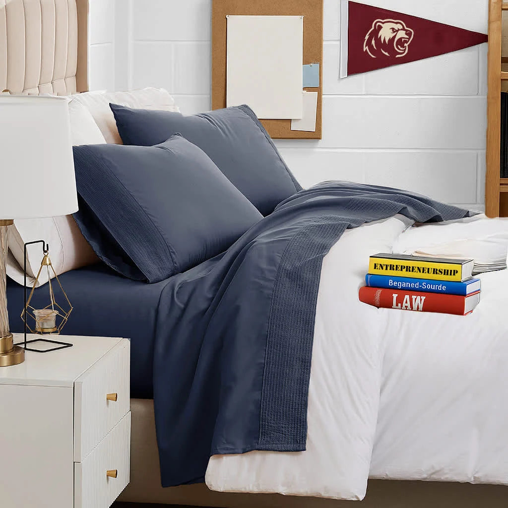 Pleated Microfiber Bed Sheet Set with 21-Inch Extra Deep Pockets for a Soft and Coordinated Bedroom