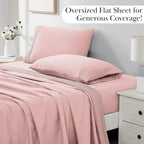 Pleated Microfiber Bed Sheet Set with 21-Inch Extra Deep Pockets for a Soft and Coordinated Bedroom