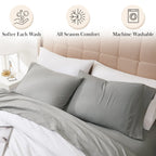 Pleated Microfiber Bed Sheet Set with 21-Inch Extra Deep Pockets for a Soft and Coordinated Bedroom