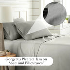 Pleated Microfiber Bed Sheet Set with 21-Inch Extra Deep Pockets for a Soft and Coordinated Bedroom