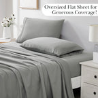 Pleated Microfiber Bed Sheet Set with 21-Inch Extra Deep Pockets for a Soft and Coordinated Bedroom