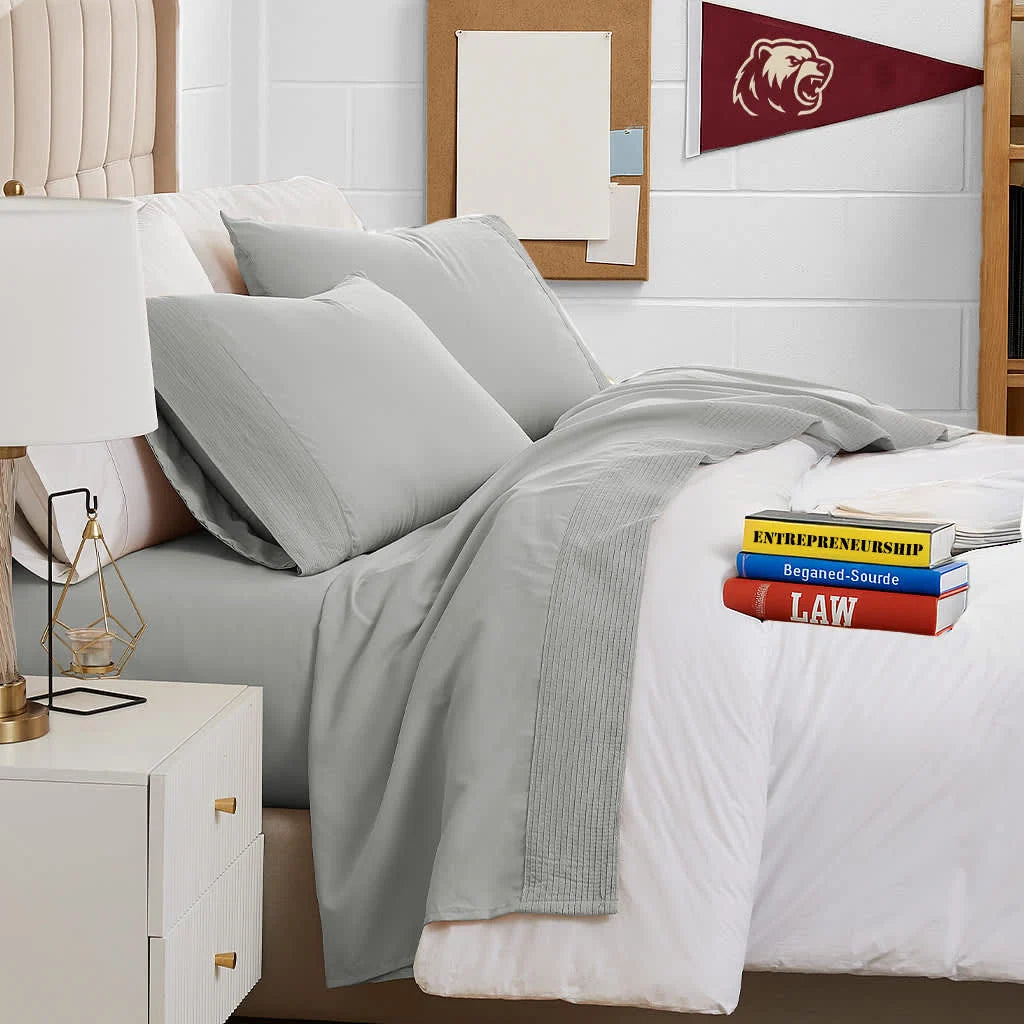 Pleated Microfiber Bed Sheet Set with 21-Inch Extra Deep Pockets for a Soft and Coordinated Bedroom