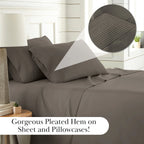 Pleated Microfiber Bed Sheet Set with 21-Inch Extra Deep Pockets for a Soft and Coordinated Bedroom