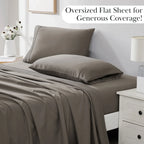 Pleated Microfiber Bed Sheet Set with 21-Inch Extra Deep Pockets for a Soft and Coordinated Bedroom