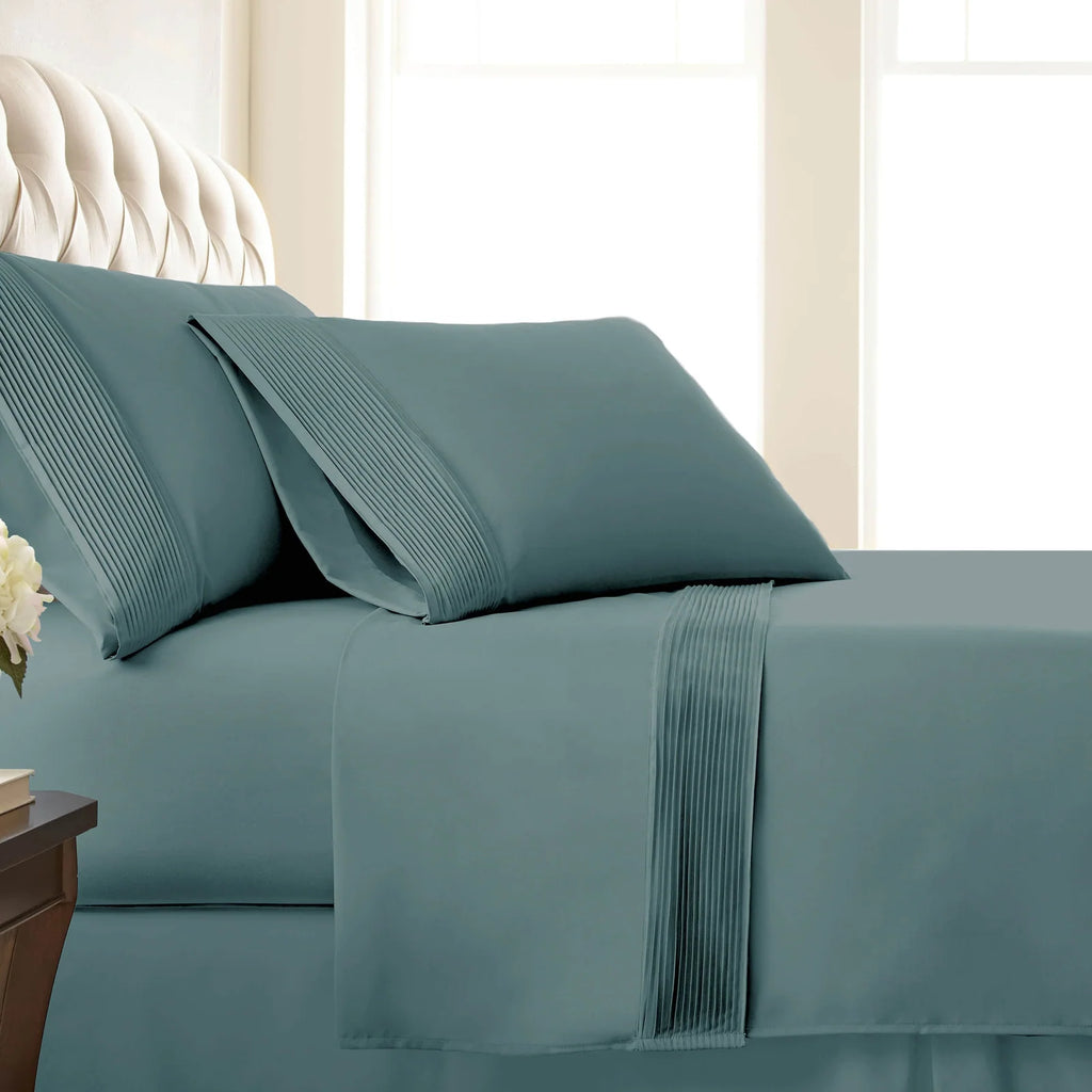 Pleated Microfiber Bed Sheet S — Steel Blue / Twin XL / Steel Blue / Queen / Steel Blue / King / Steel Blue / California King
