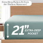 Pleated Microfiber Bed Sheet Set with 21-Inch Extra Deep Pockets for a Soft and Coordinated Bedroom