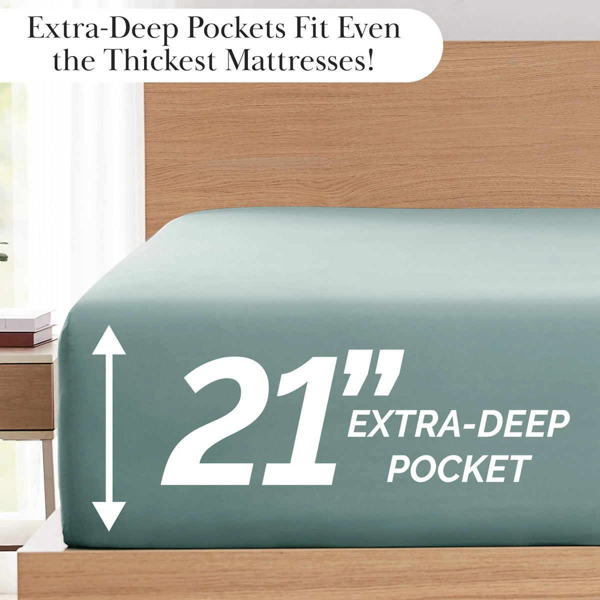 Pleated Microfiber Bed Sheet Set with 21-Inch Extra Deep Pockets for a Soft and Coordinated Bedroom