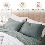 Pleated Microfiber Bed Sheet Set with 21-Inch Extra Deep Pockets for a Soft and Coordinated Bedroom