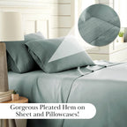 Pleated Microfiber Bed Sheet Set with 21-Inch Extra Deep Pockets for a Soft and Coordinated Bedroom