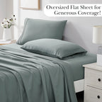 Pleated Microfiber Bed Sheet Set with 21-Inch Extra Deep Pockets for a Soft and Coordinated Bedroom