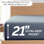 Pleated Microfiber Bed Sheet Set with 21-Inch Extra Deep Pockets for a Soft and Coordinated Bedroom