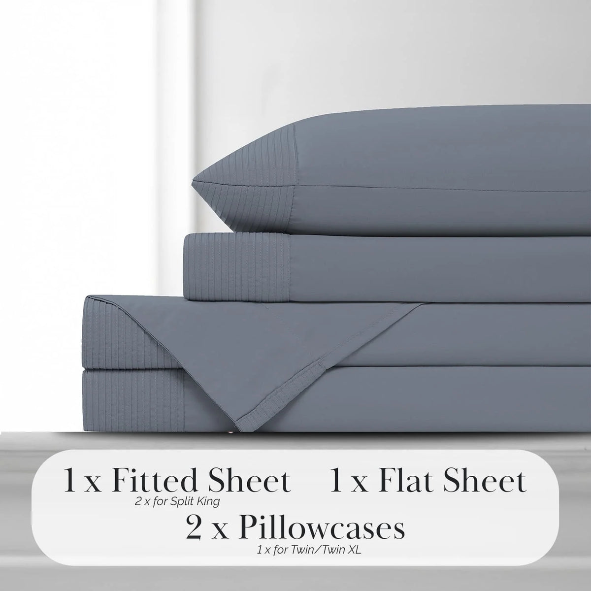 Pleated Microfiber Bed Sheet Set with 21-Inch Extra Deep Pockets for a Soft and Coordinated Bedroom