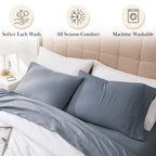 Pleated Microfiber Bed Sheet Set with 21-Inch Extra Deep Pockets for a Soft and Coordinated Bedroom