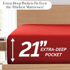 Pleated Microfiber Bed Sheet Set with 21-Inch Extra Deep Pockets for a Soft and Coordinated Bedroo — Pepper / California King