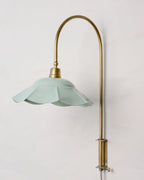 Plug-In Wall Sconce, Sea Foam with Brass