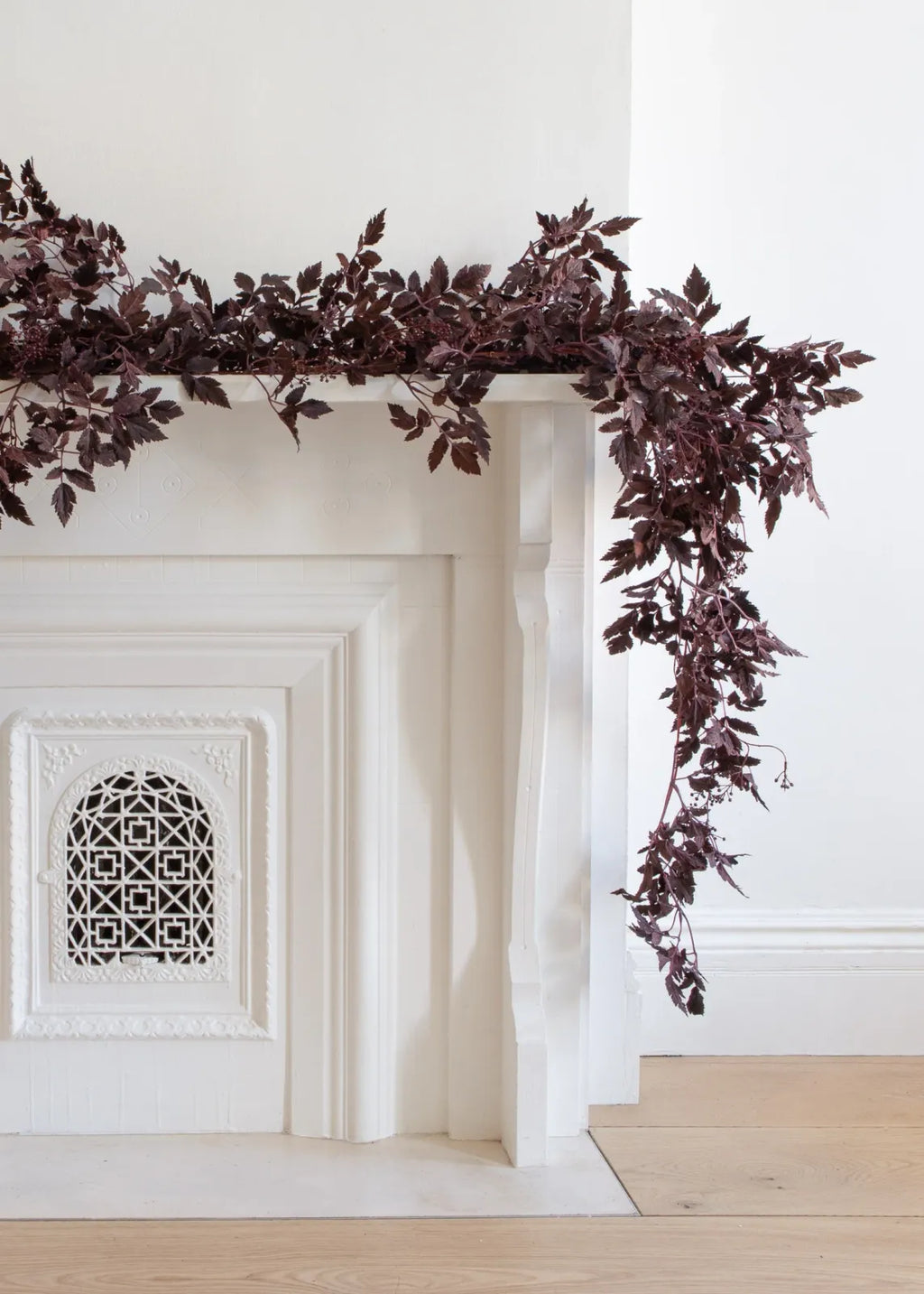 Plum Cimicifuga Seeded Garland, 6-Foot Artificial Fall Leaf Decor for Mantels, Centerpieces and Wedding Tables