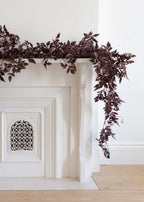 Plum Cimicifuga Seeded Garland, 6-Foot Artificial Fall Leaf Decor for Mantels, Centerpieces and Wedding Tables