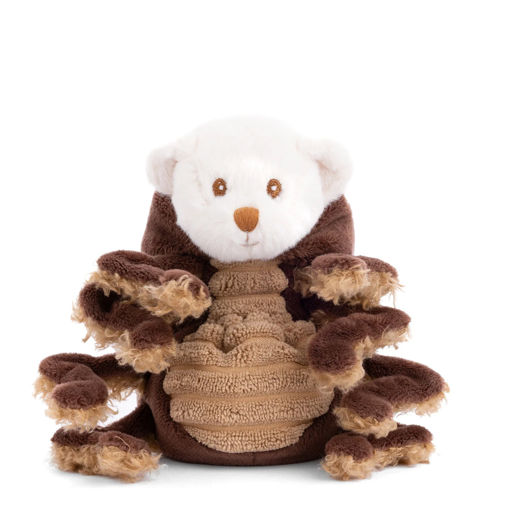 Plush Bear in a Soft Brown Spider Hoodie Featuring Spider Legs and a Web-Inspired Design for Imaginative Play