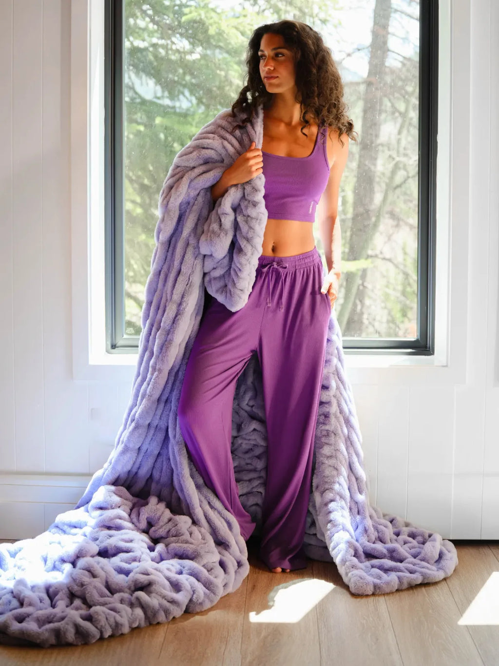 Plush Blanket for Bed or Couch with Four-Way Stretch, Four Sizes and Soft Washable Comfort